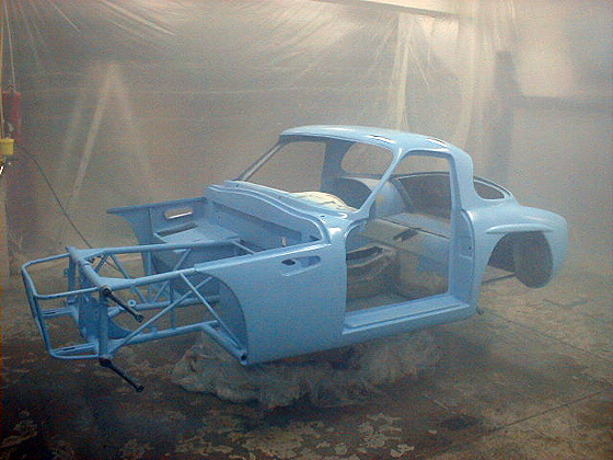 First coat of powder blue